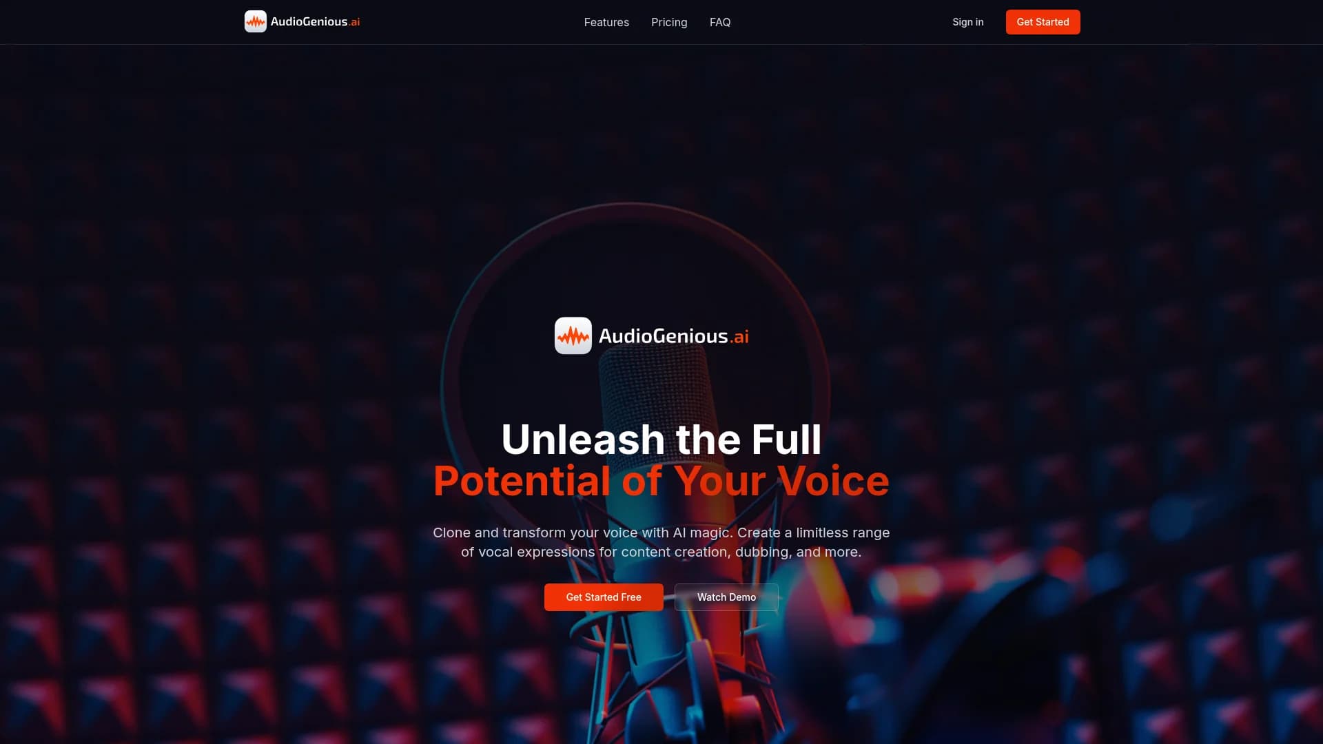 audiogenius-ai homepage