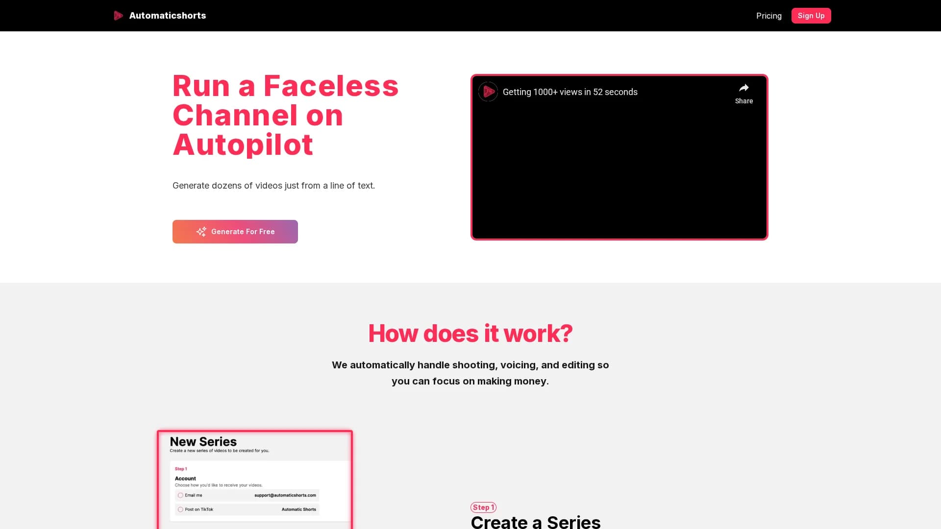 automaticshorts homepage