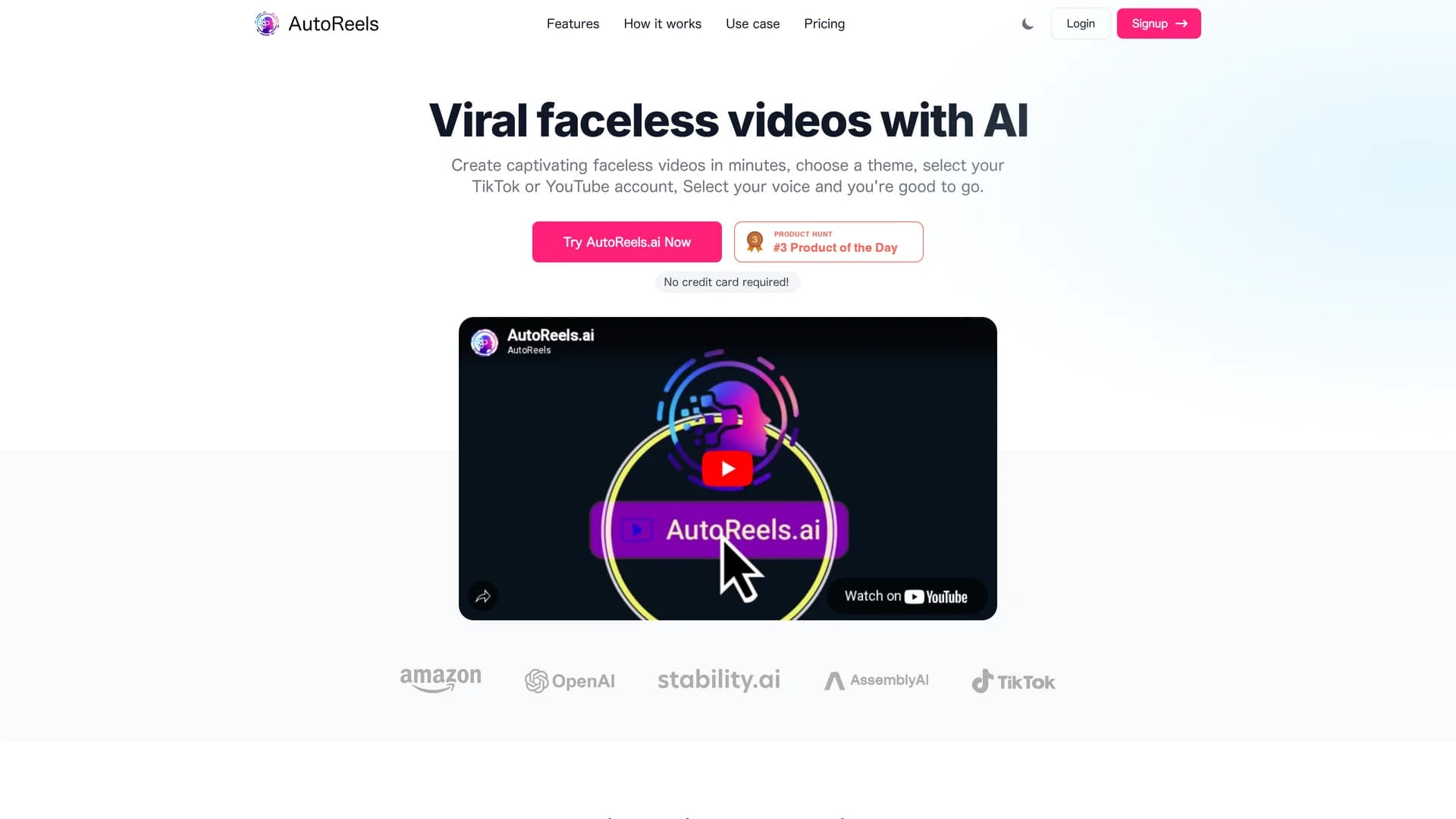 autoreels-ai homepage
