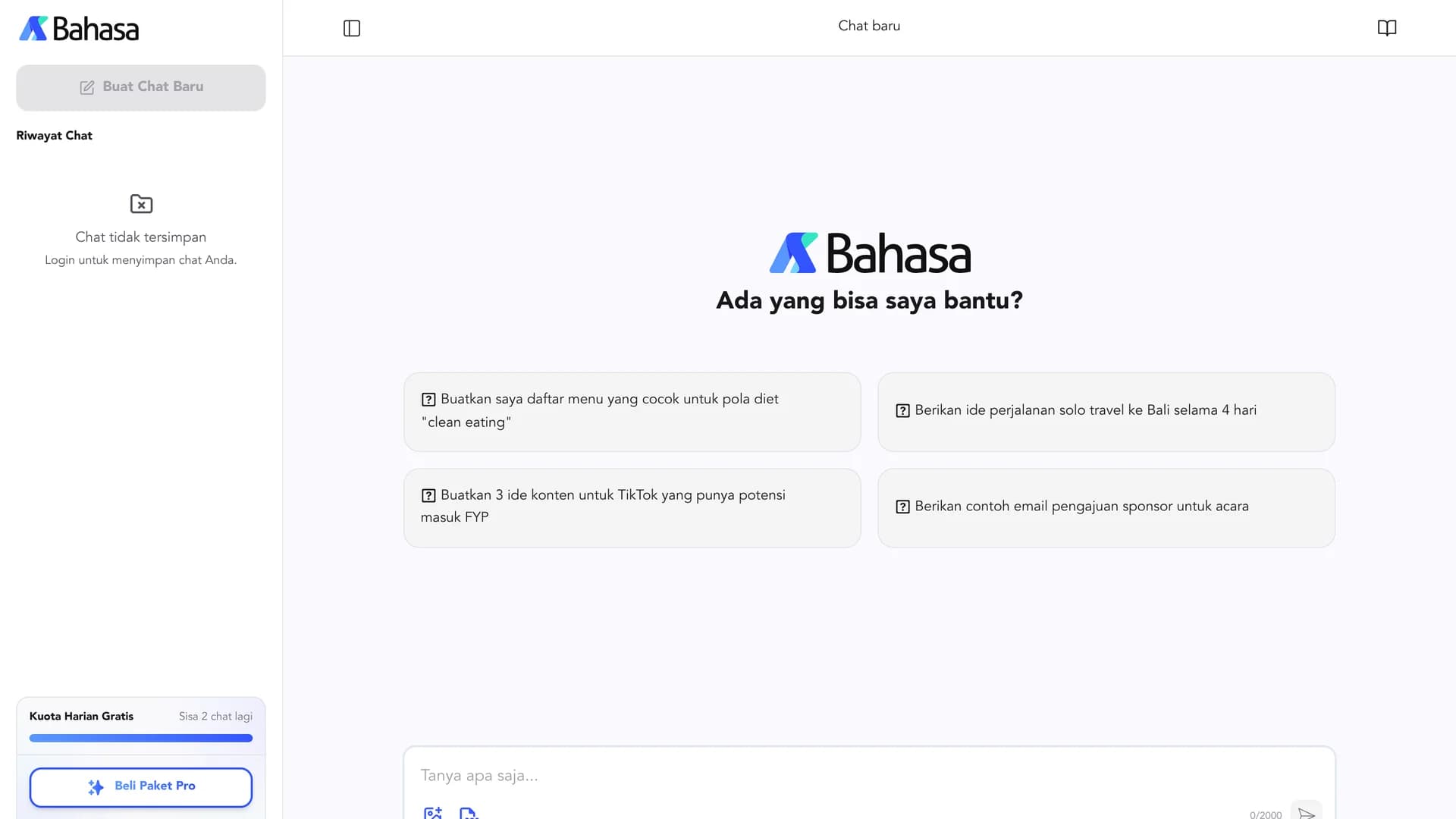 bahasa homepage