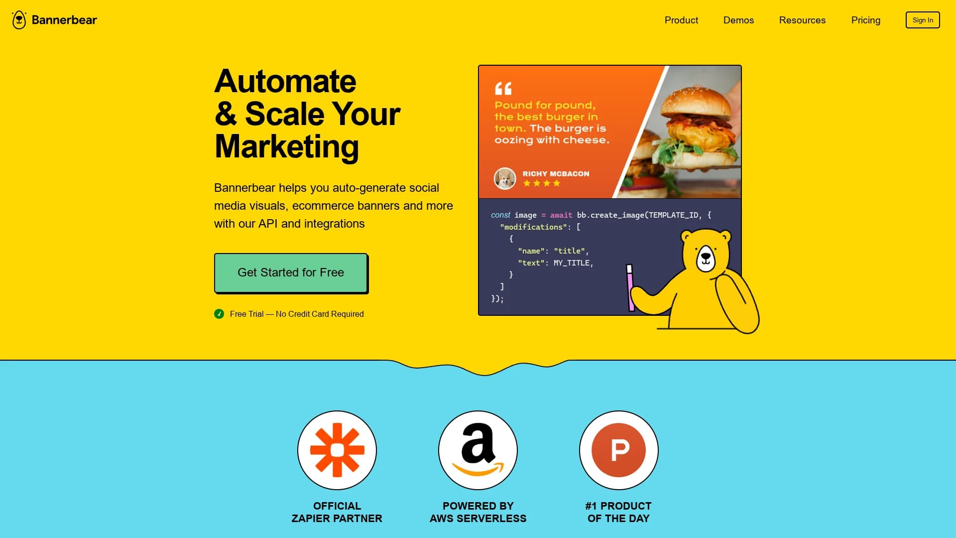 bannerbear homepage