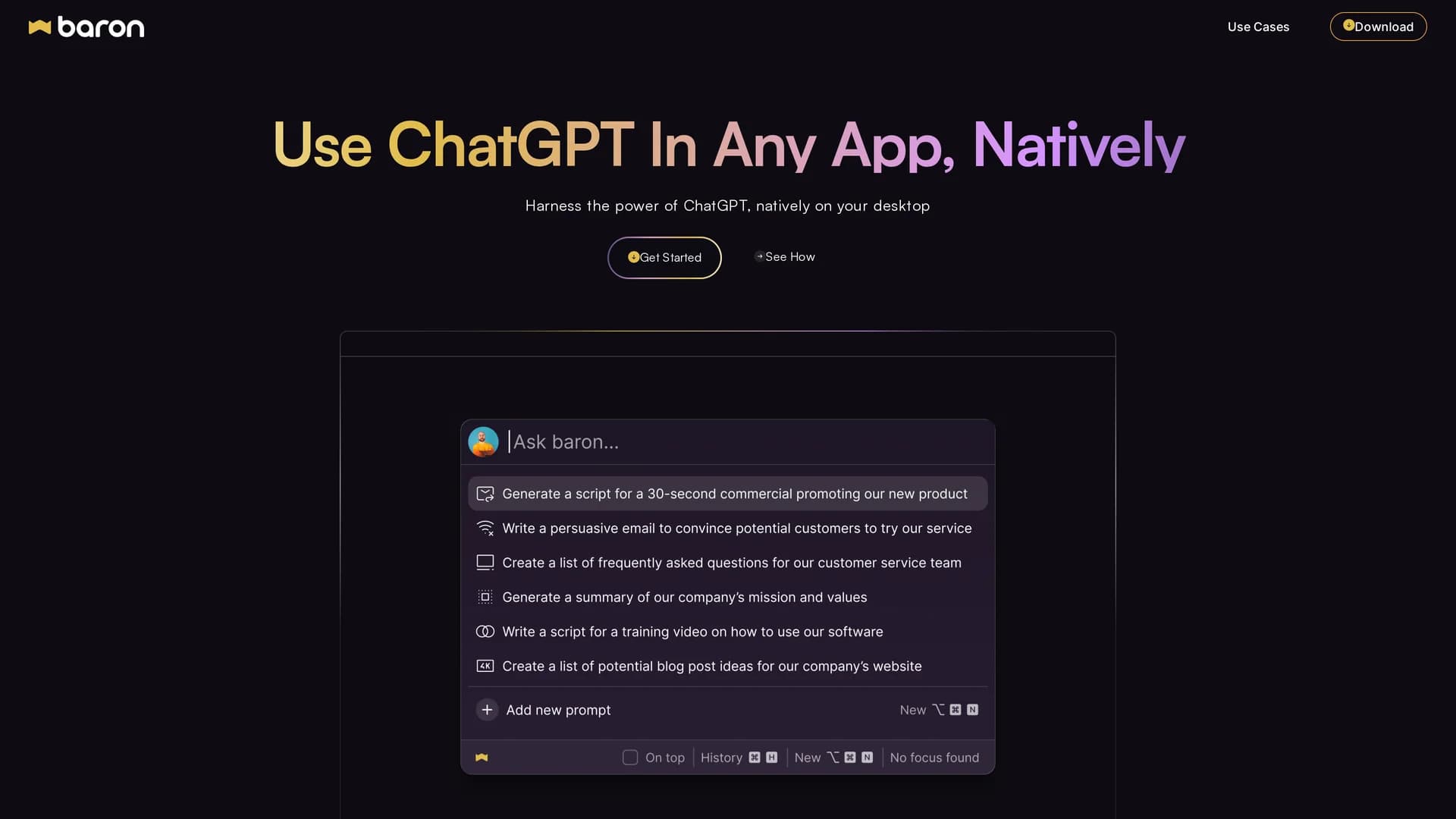 baron-ai homepage