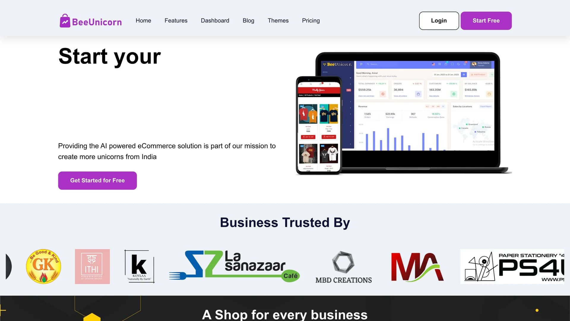 bee-unicorn homepage