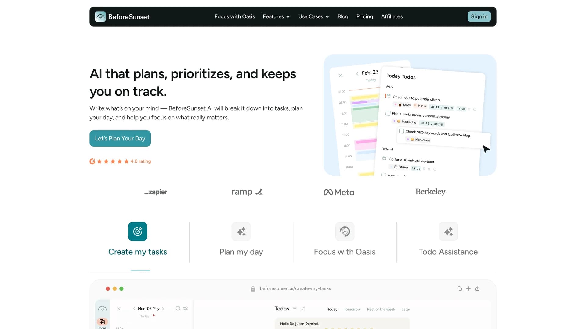 beforesunset-ai homepage
