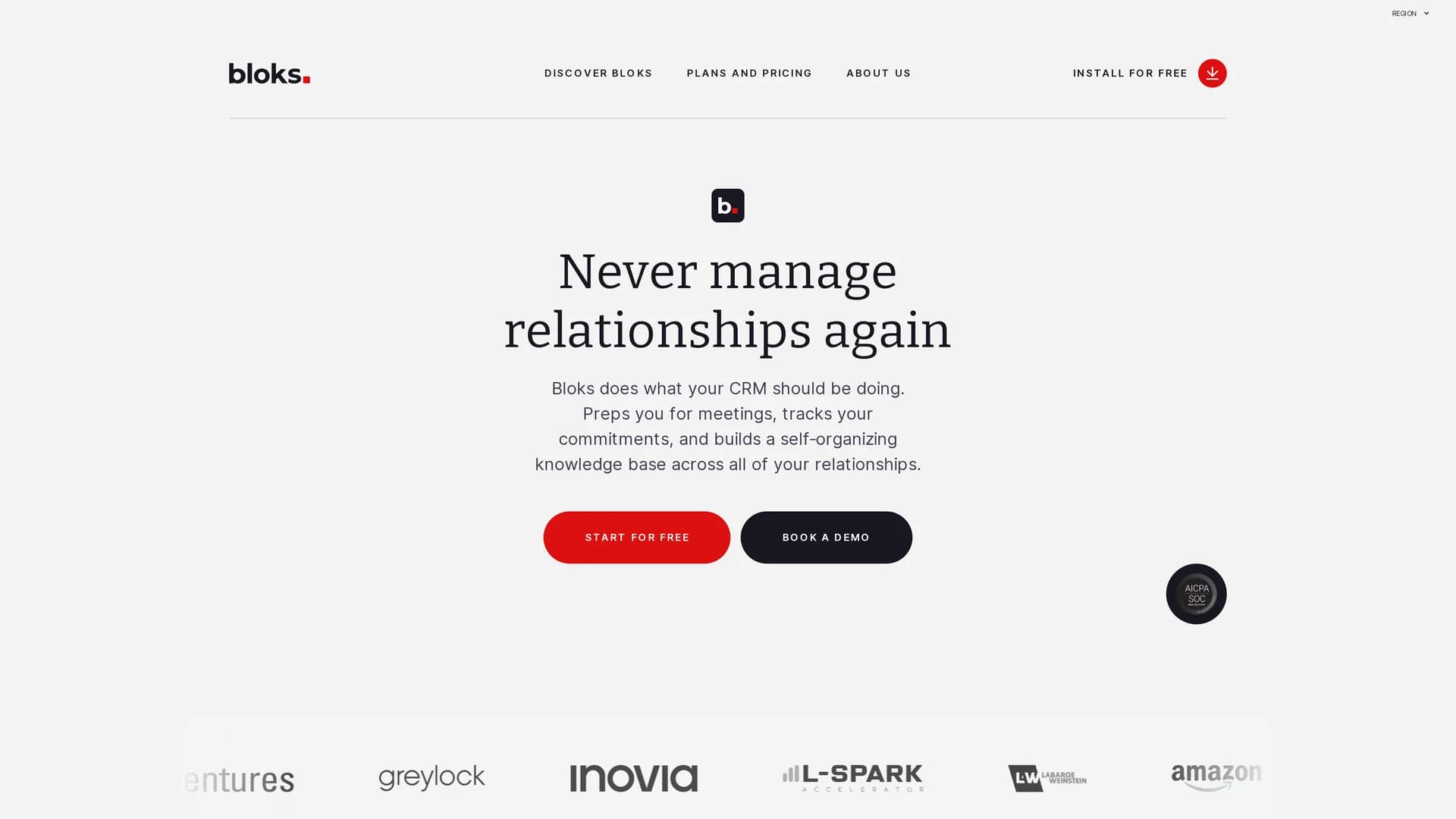 bloks homepage