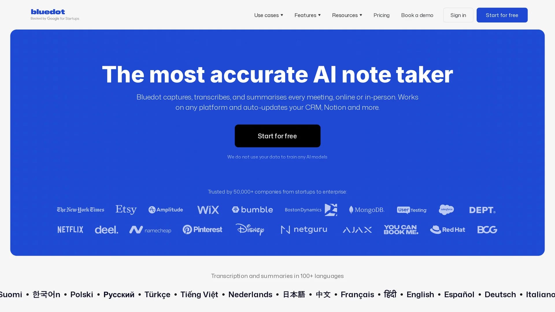 bluedot homepage