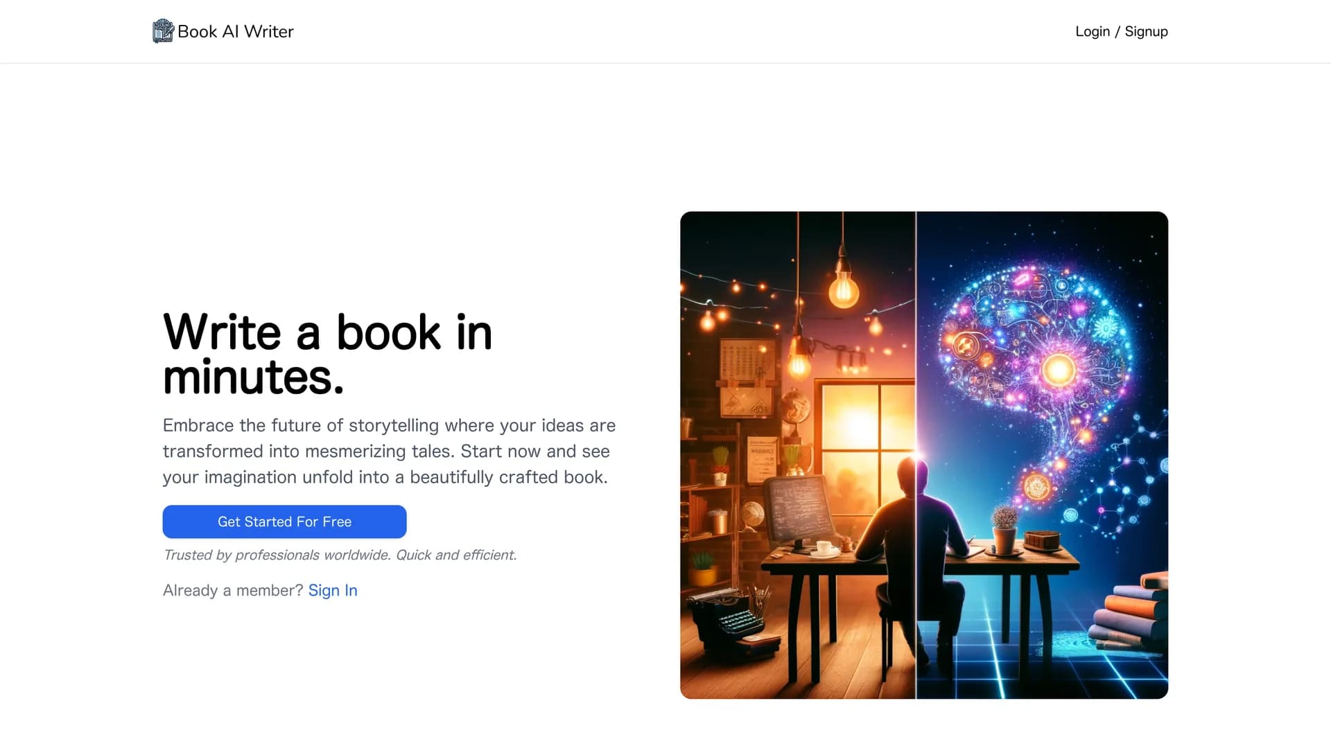 book-ai-writer homepage