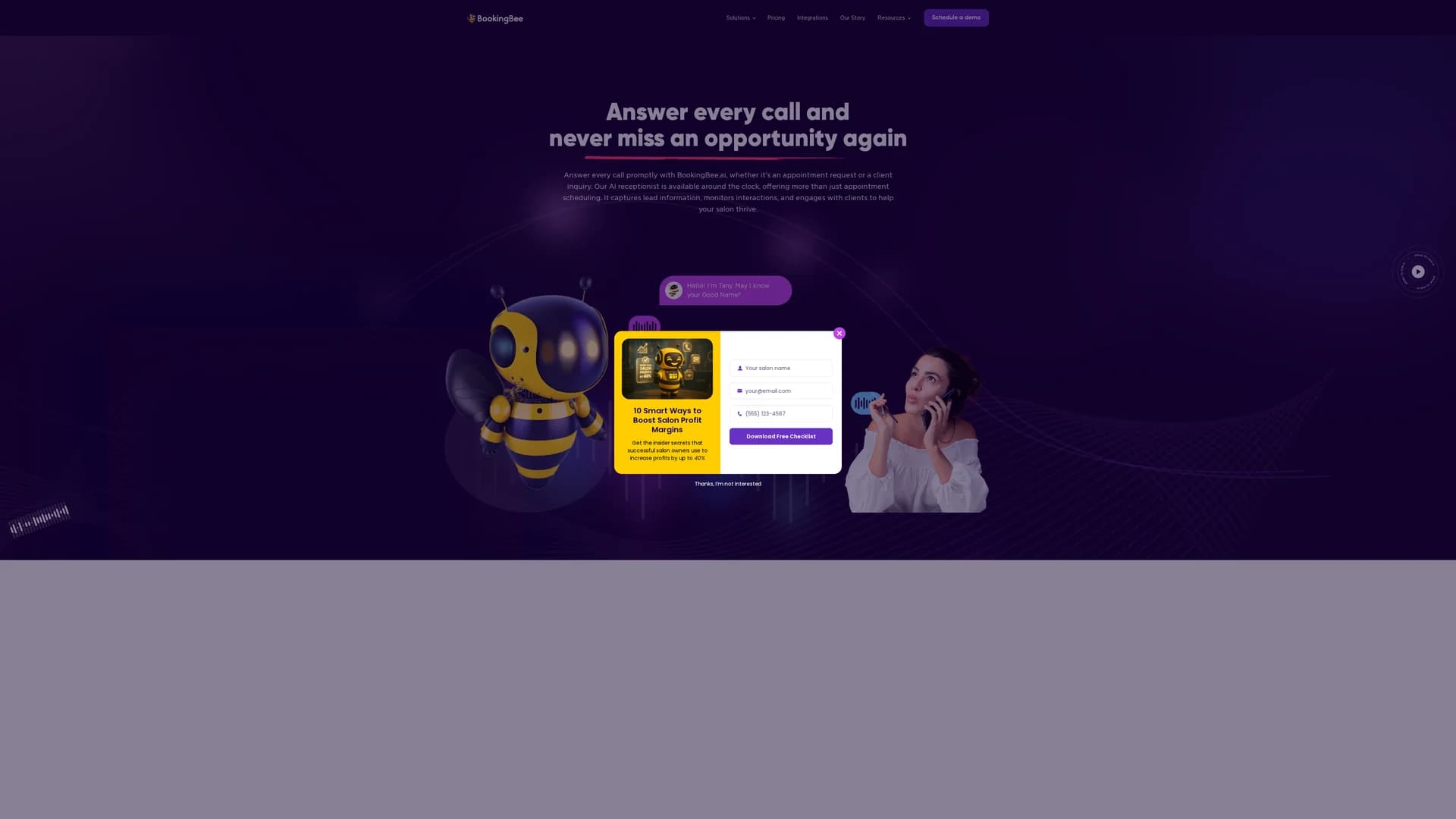 bookingbee-ai homepage