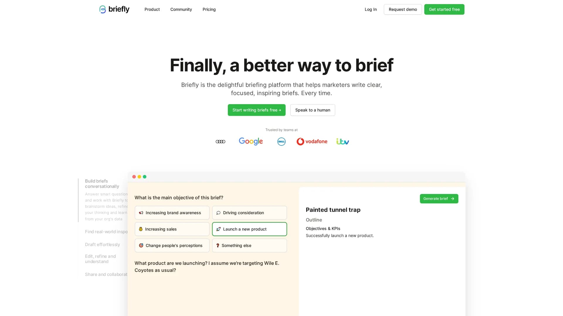 briefly homepage