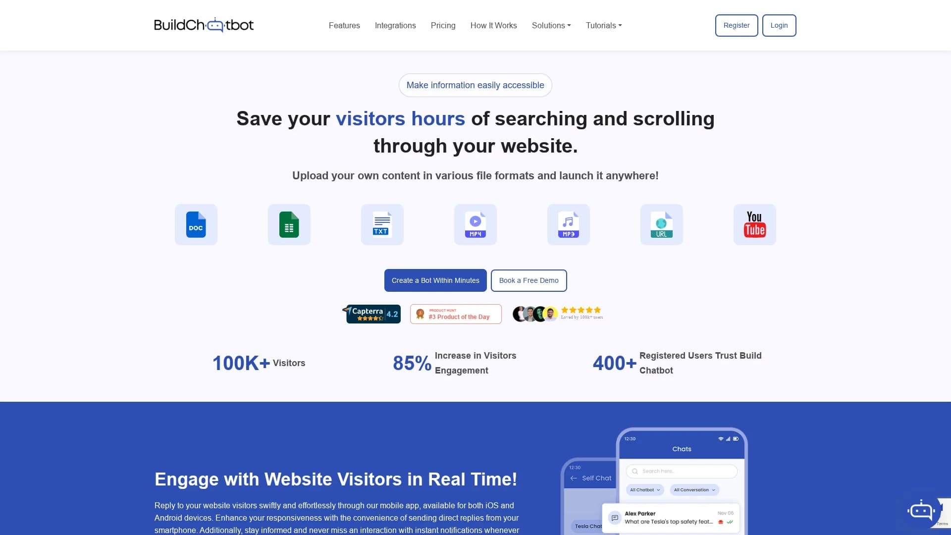 build-chatbot homepage