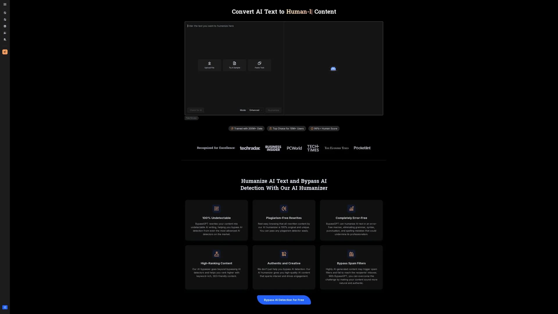 bypassgpt homepage