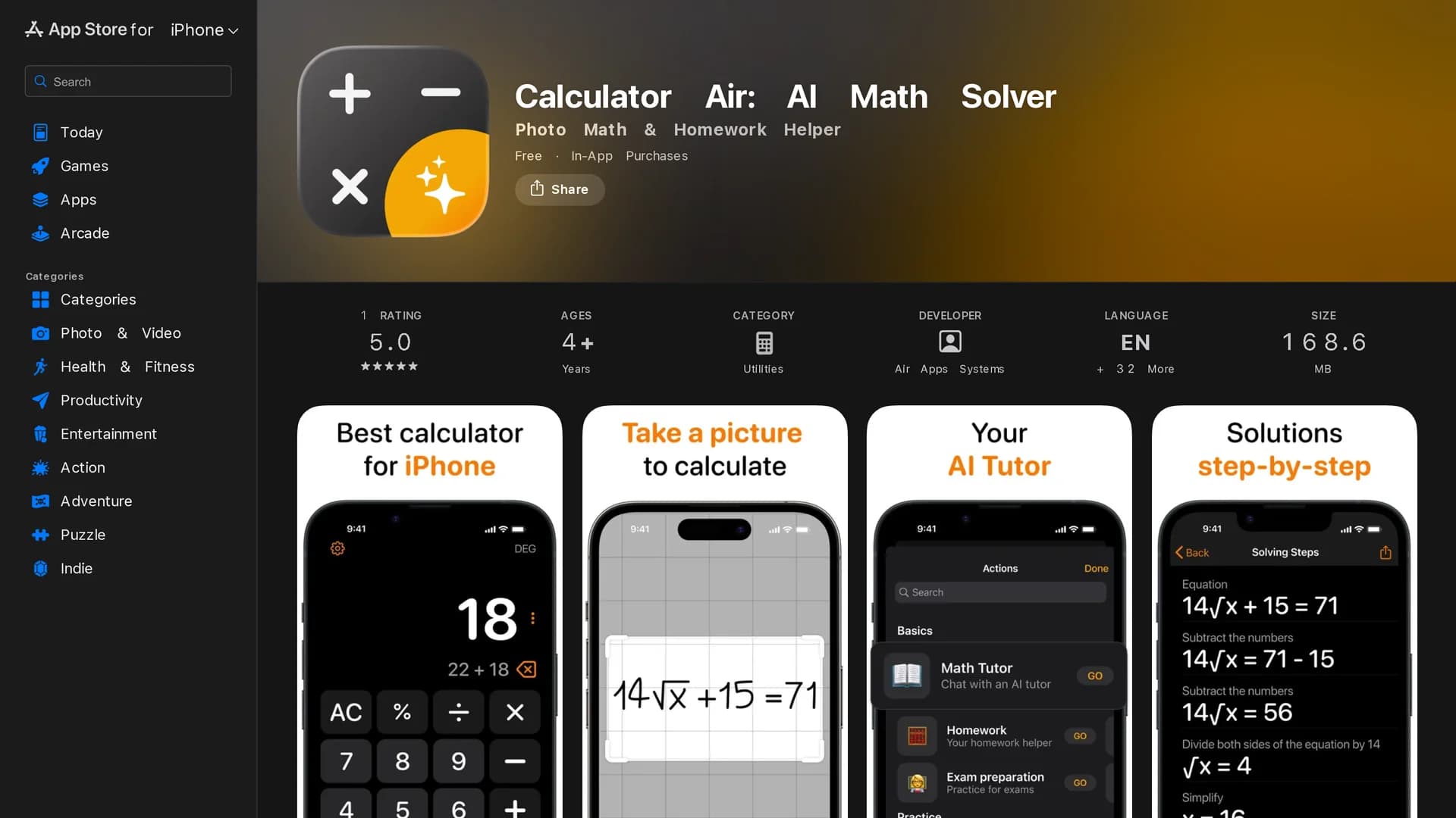 calculator-air homepage