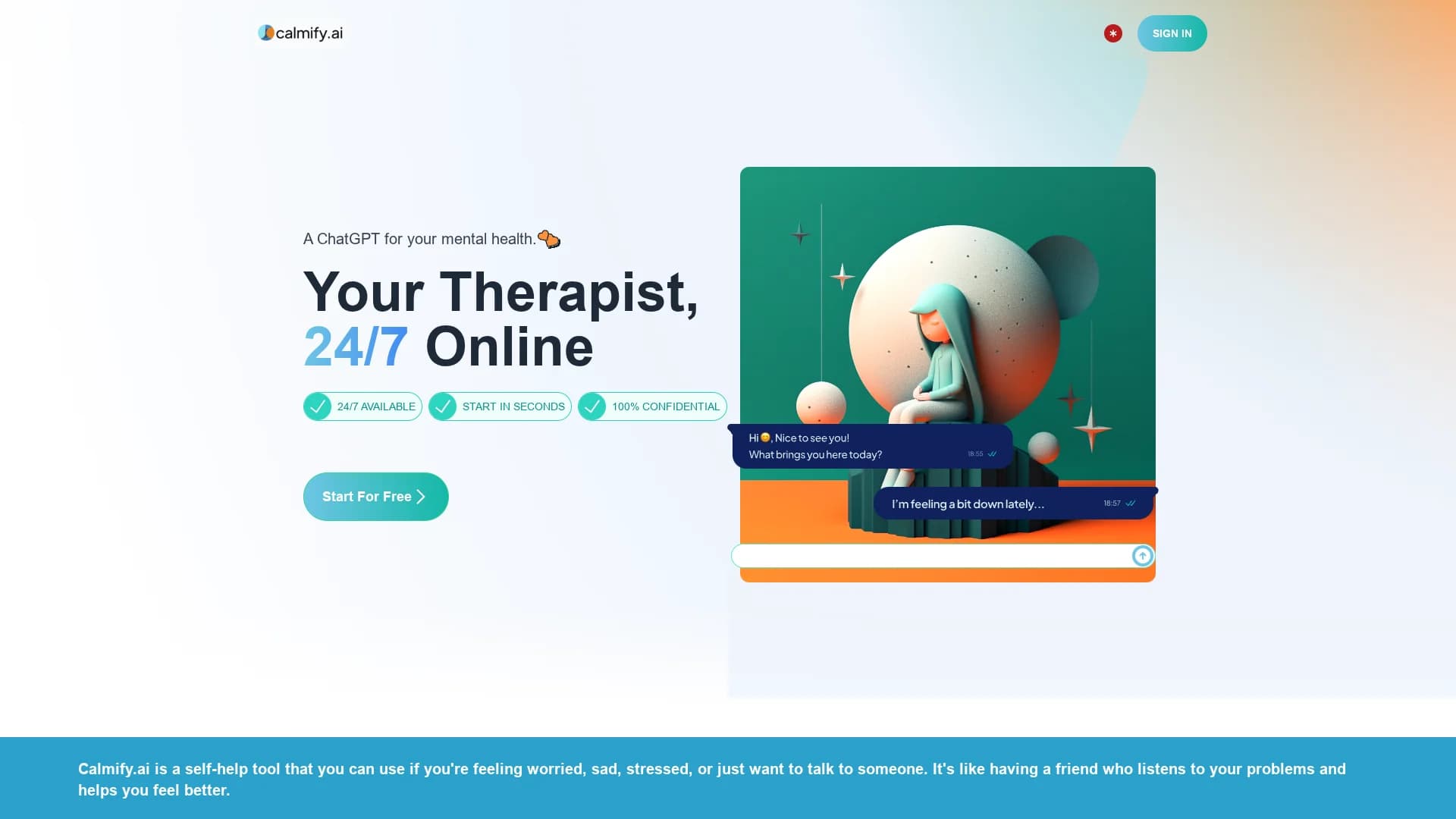 calmify-ai homepage