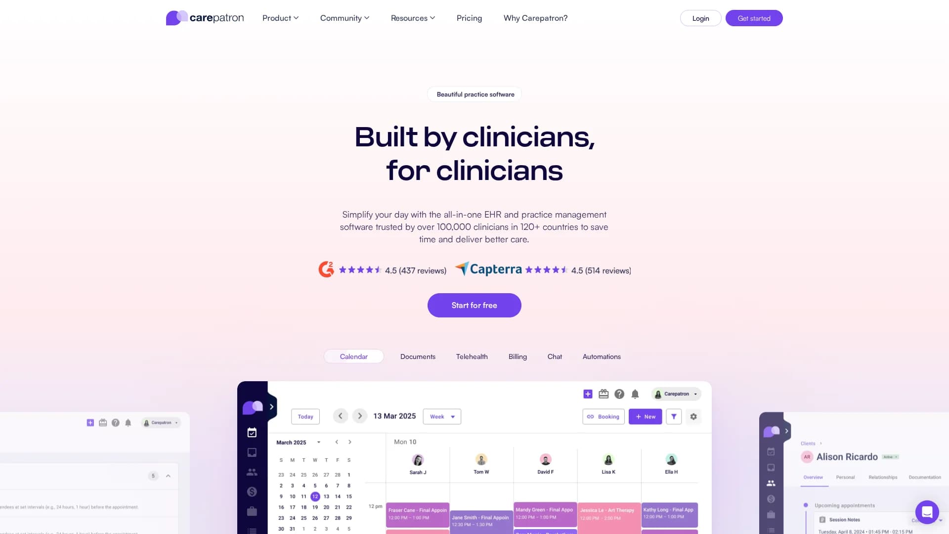 carepatron homepage