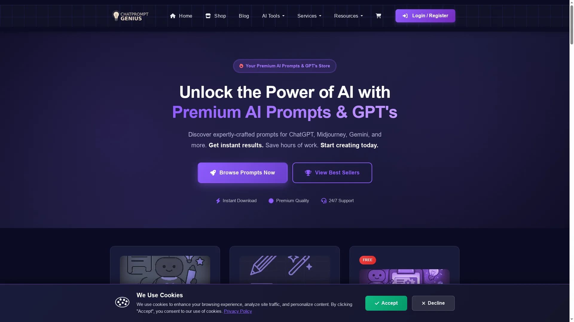 chat-prompt-genius homepage