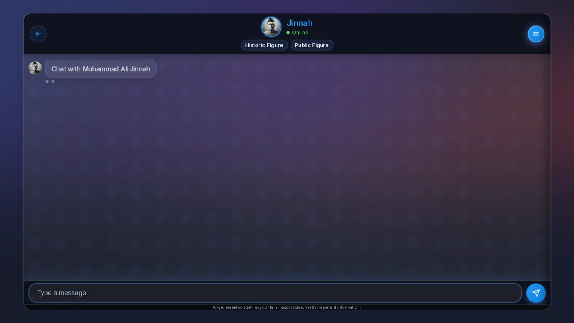 chat-with-jinnah homepage