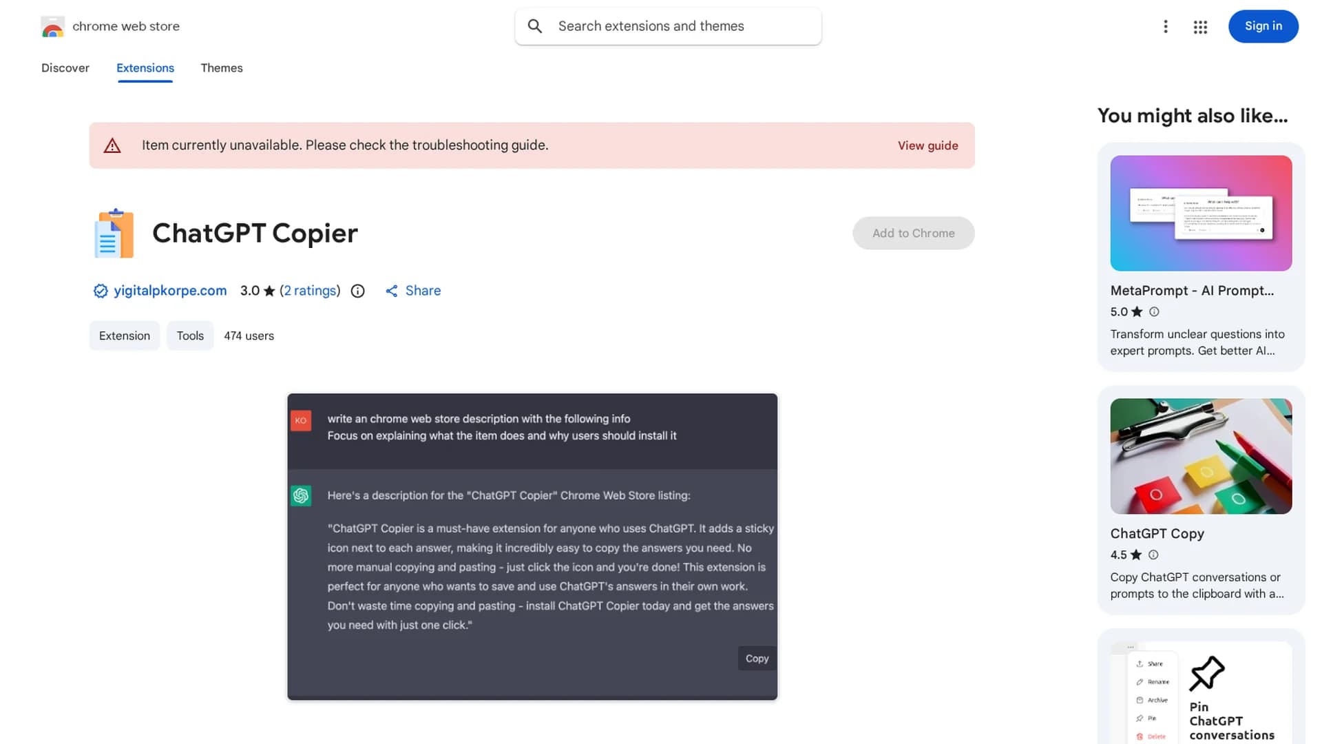 chatgpt-copier homepage