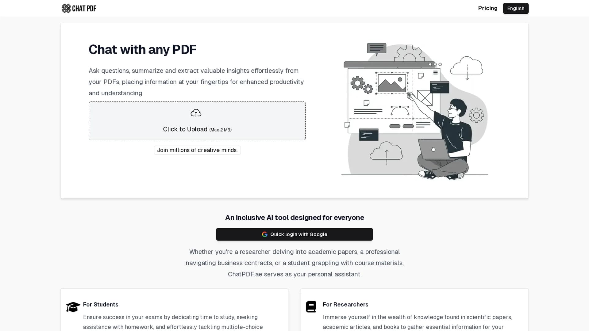 chatpdf-ae homepage