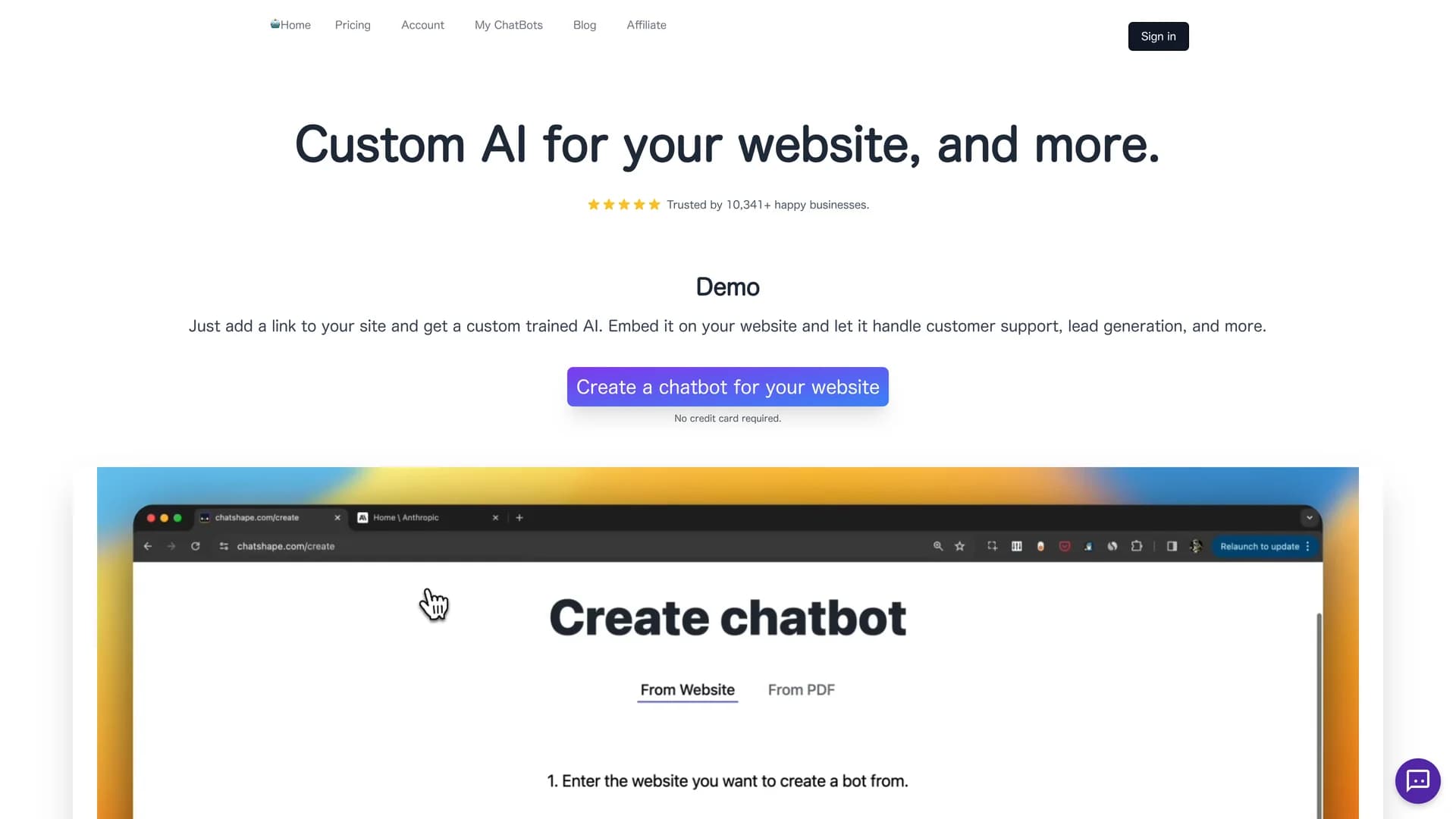 chatshape homepage