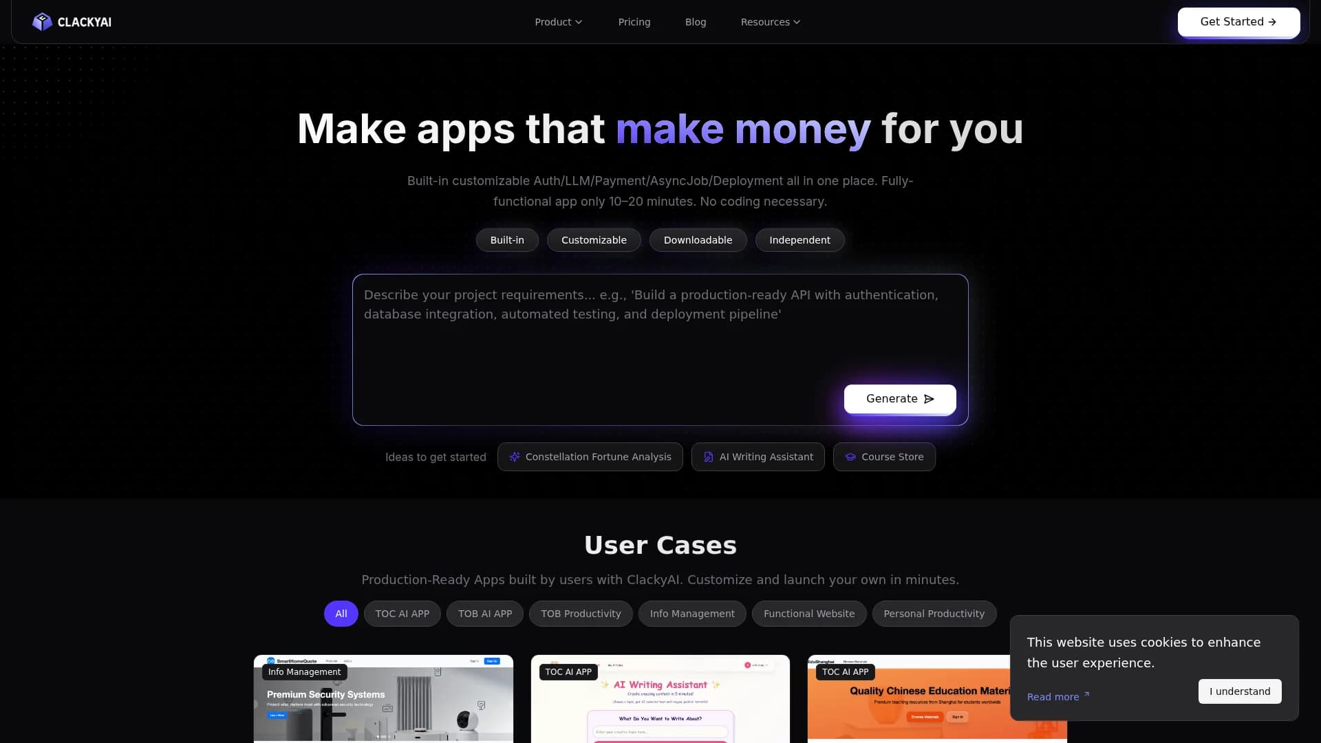 clacky homepage