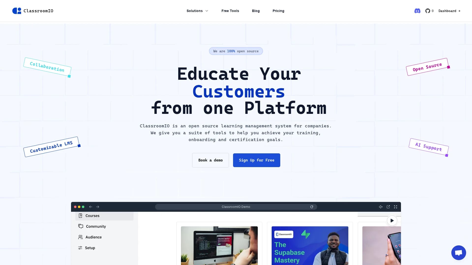 classroomio homepage