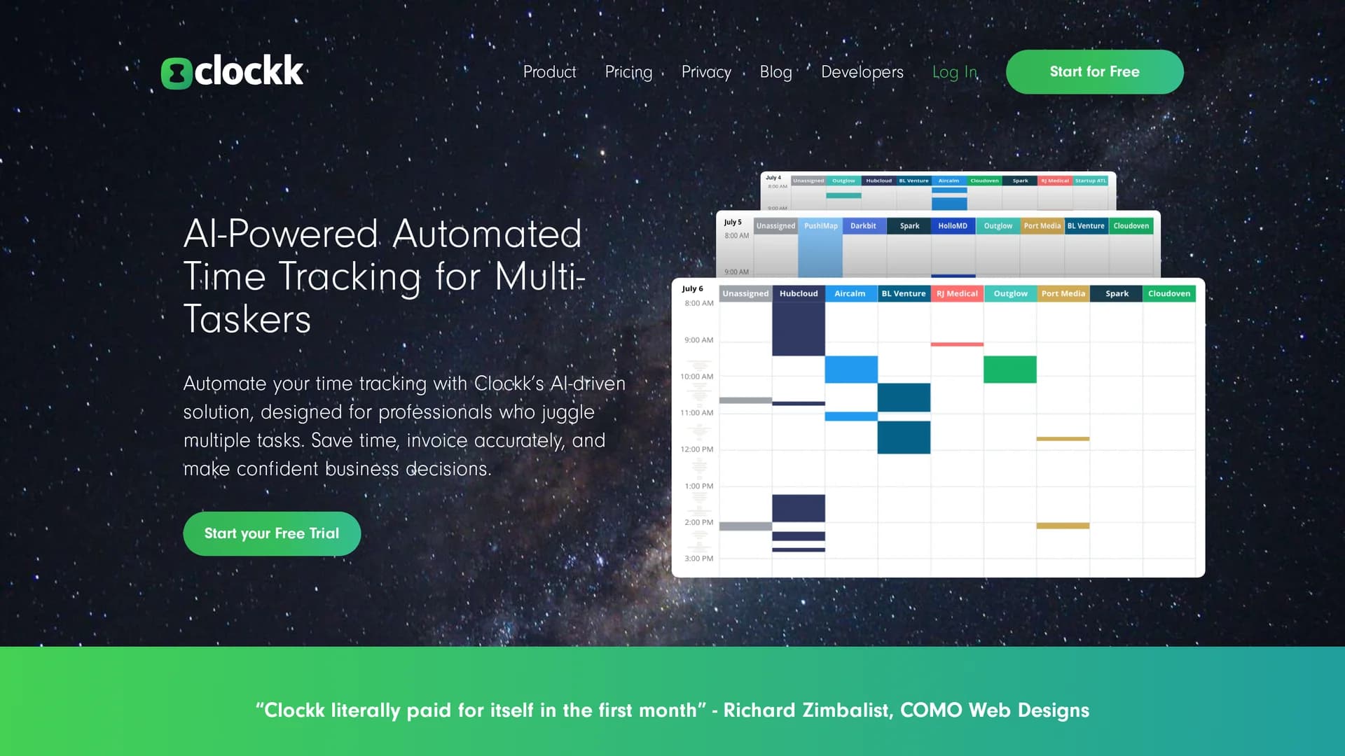clockk homepage