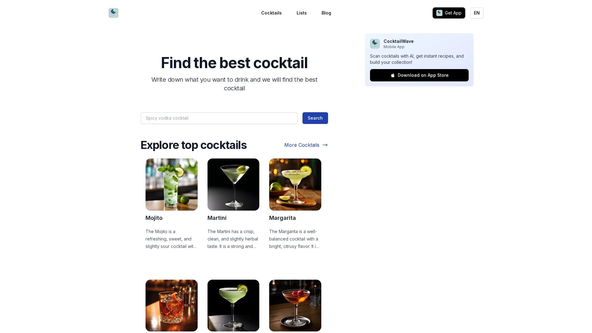 cocktailwave homepage