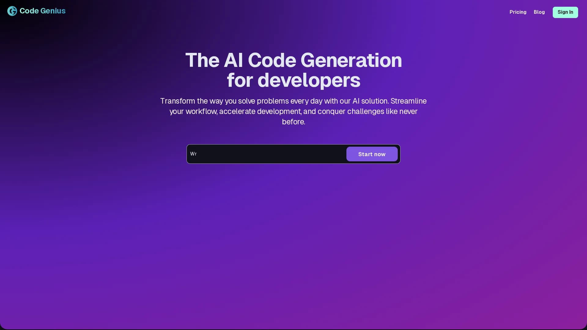 code-genius homepage