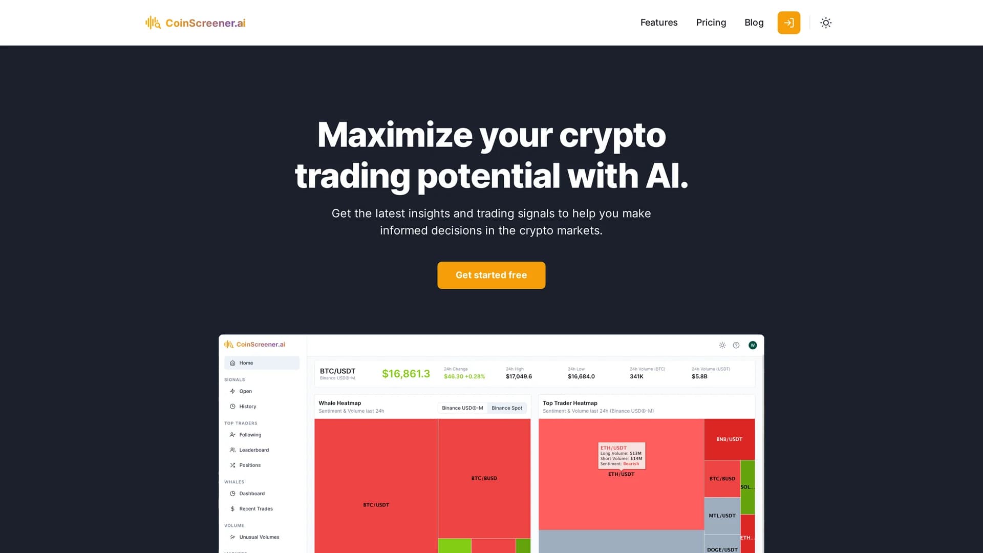 coinscreener homepage