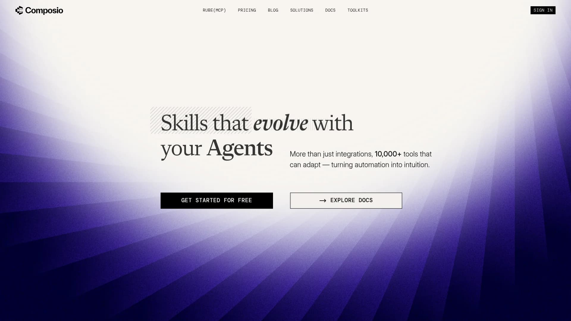 composio-dev homepage