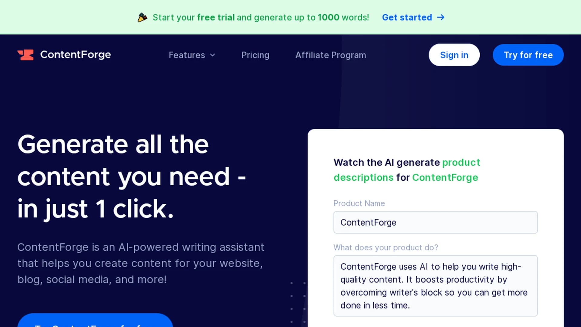contentforge homepage