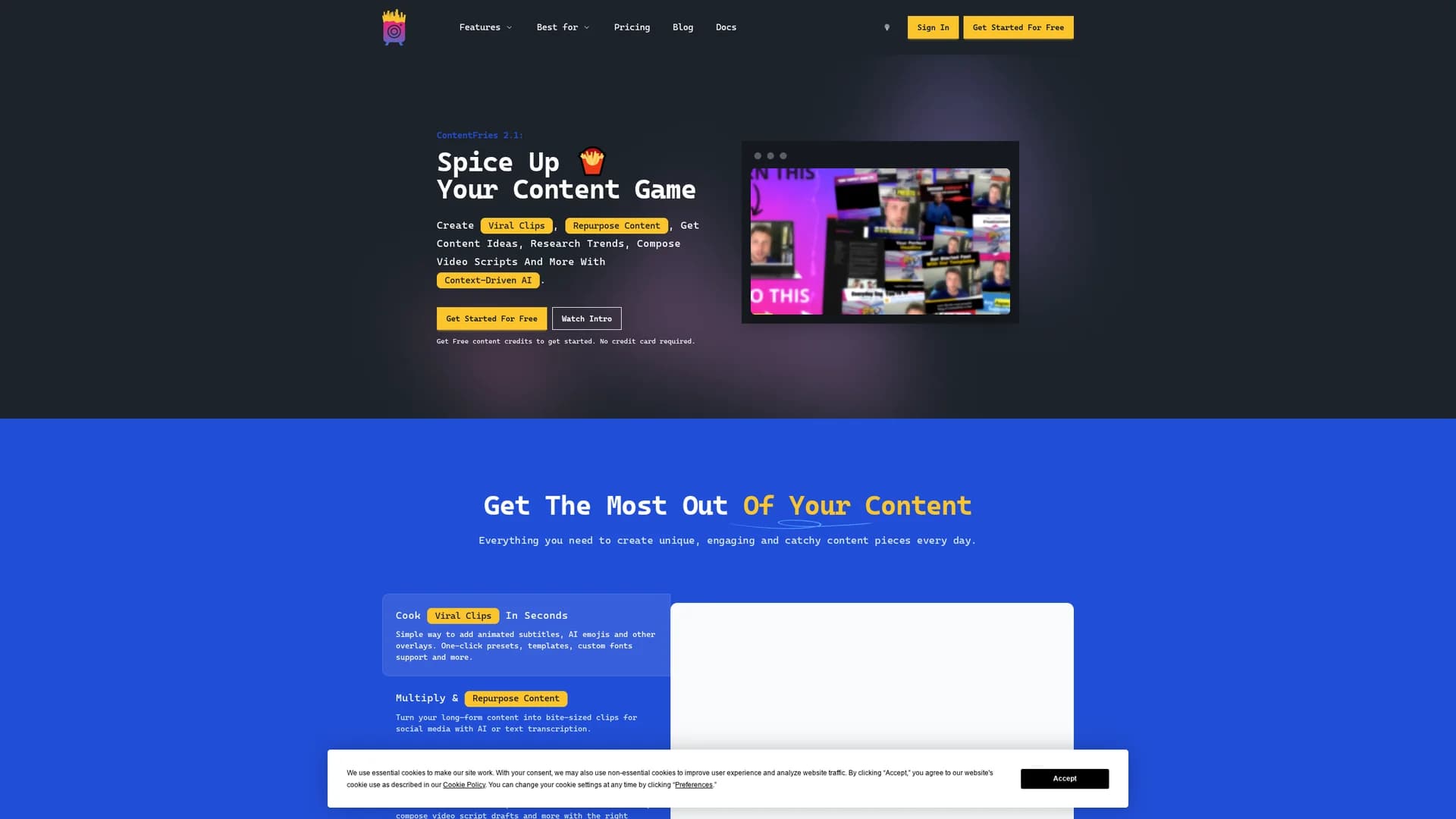 contentfries homepage