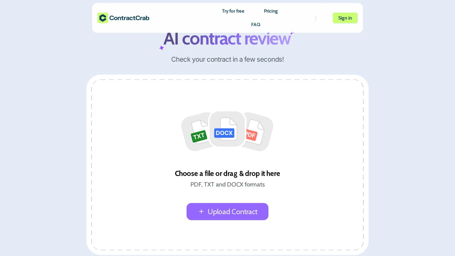 contractcrab homepage