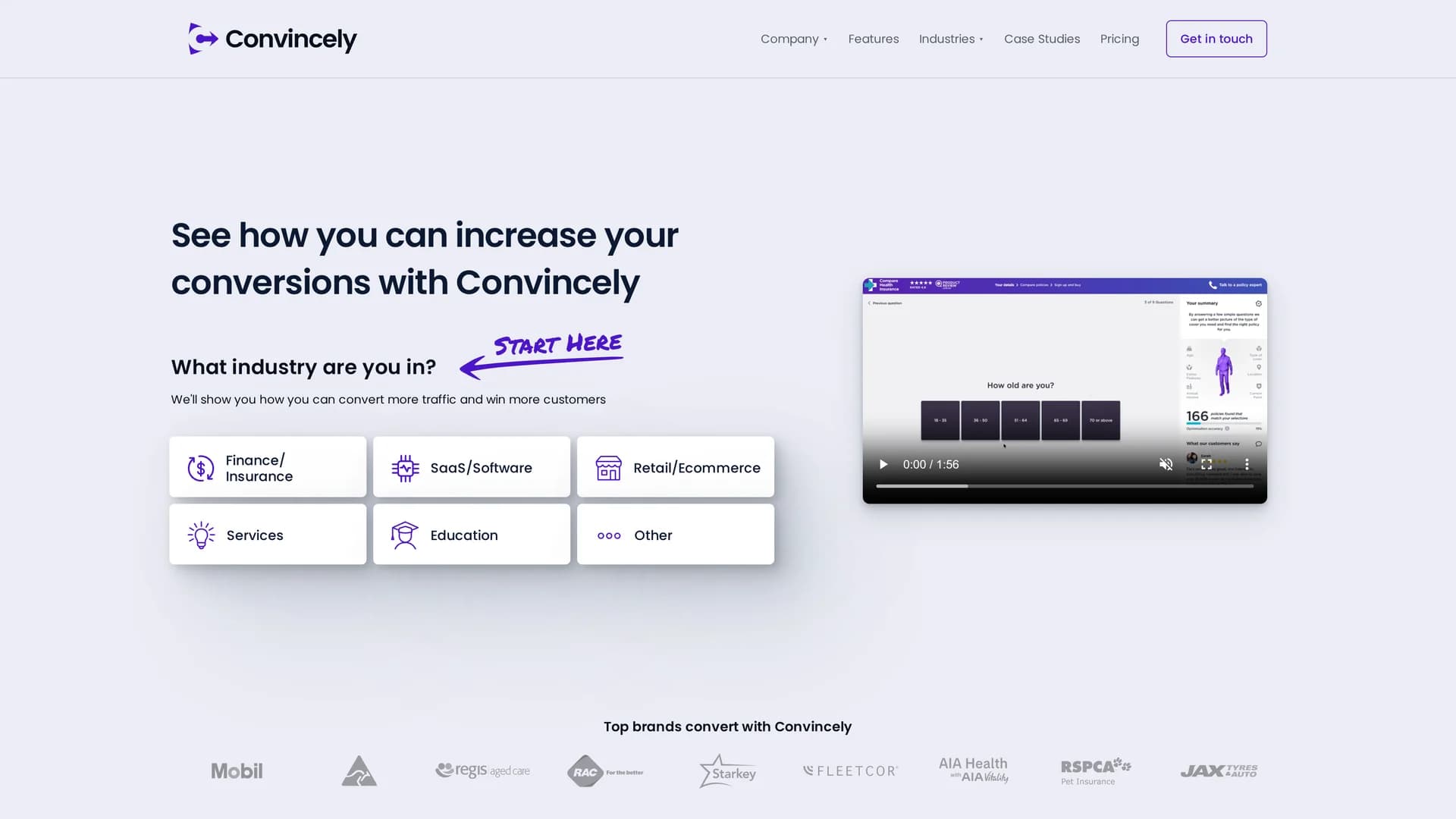 convincely-com homepage