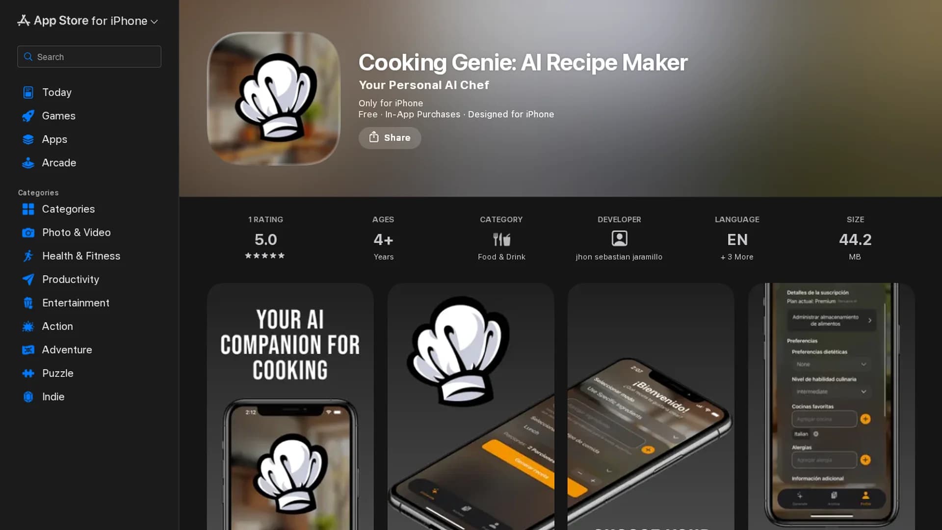 cooking-genie homepage