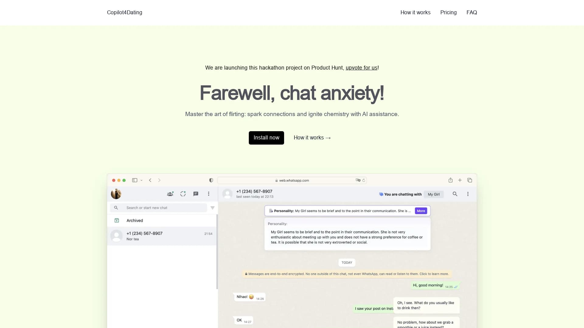 copilot-for-dating homepage