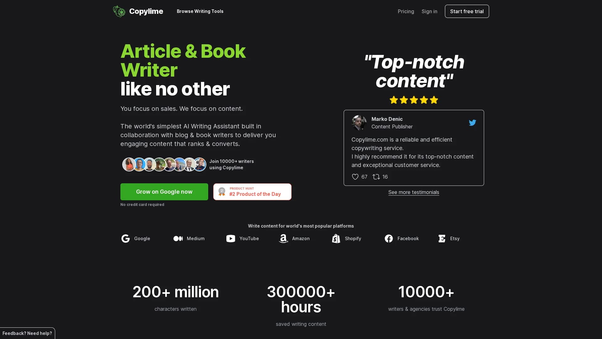 copylime-com homepage