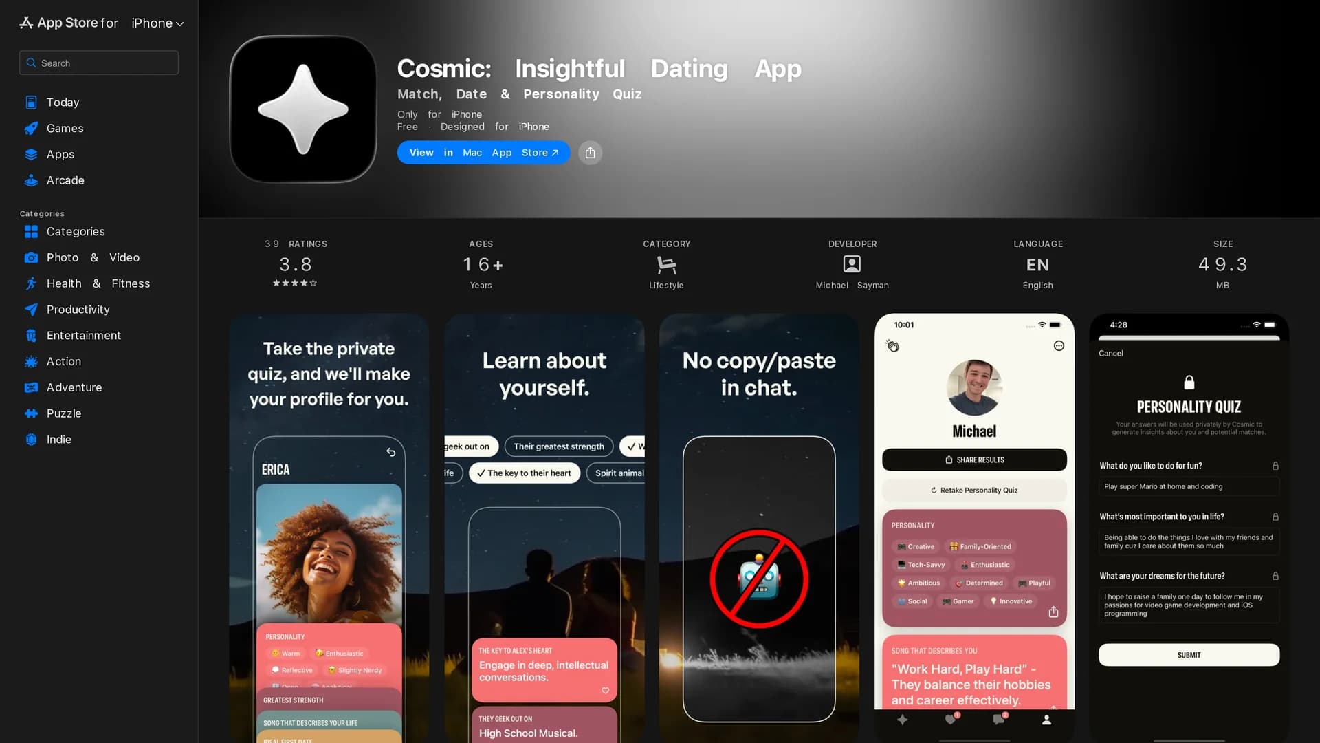 cosmic homepage
