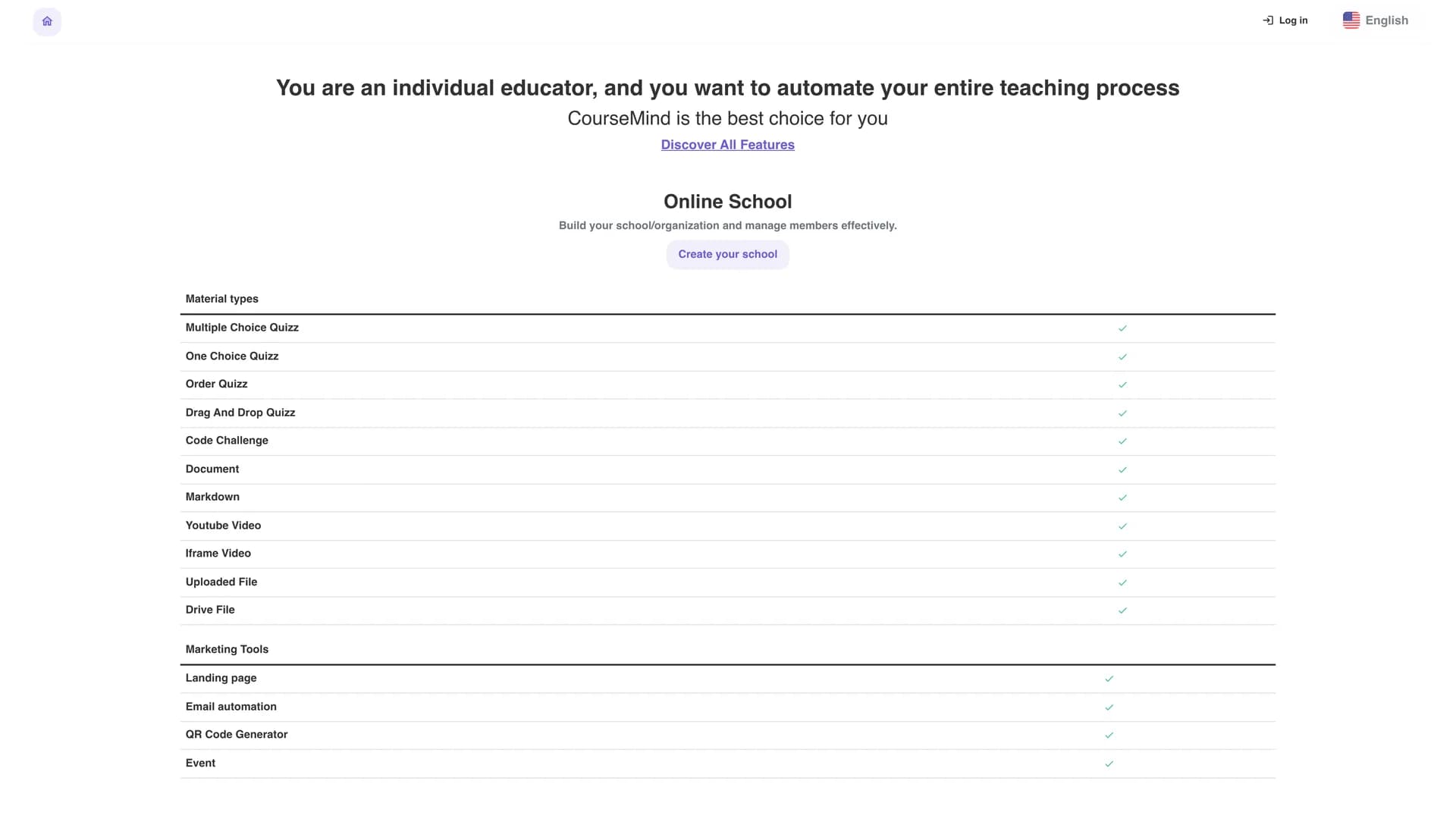 coursemind homepage
