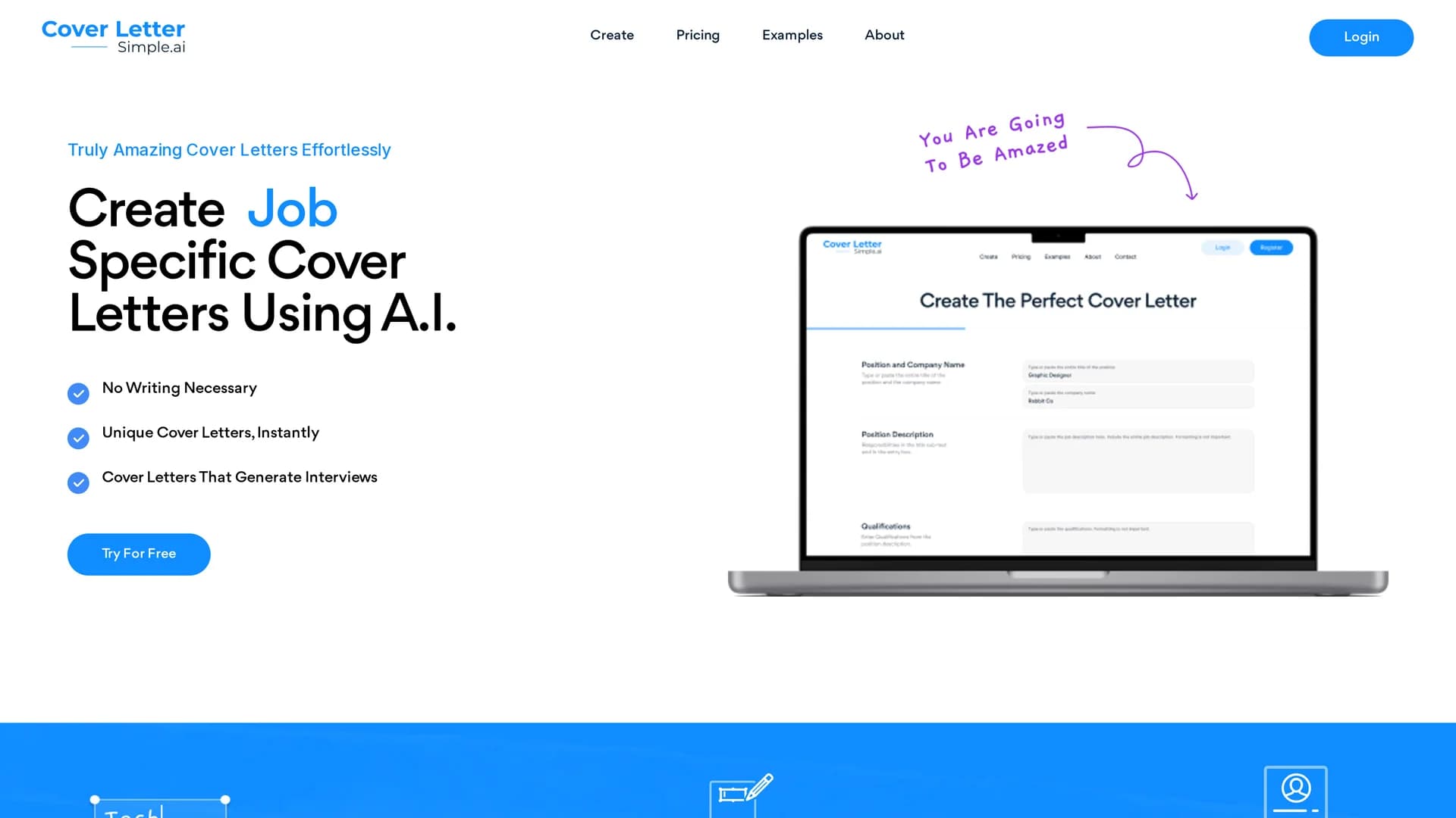coverlettersimple-ai homepage
