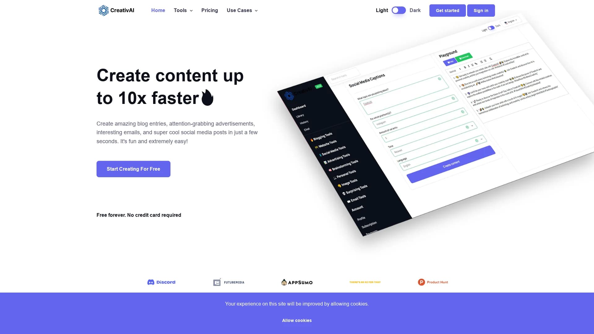 creativai homepage
