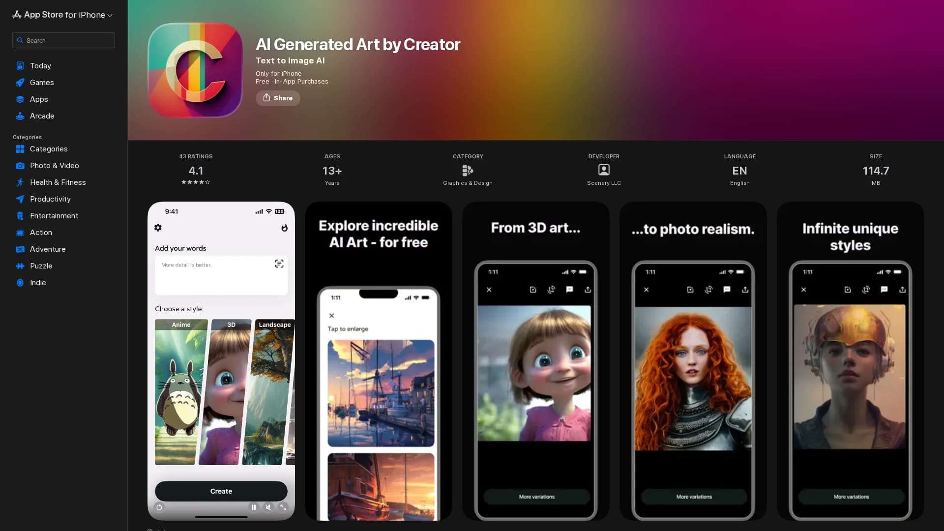 creator-ai-generated-art homepage