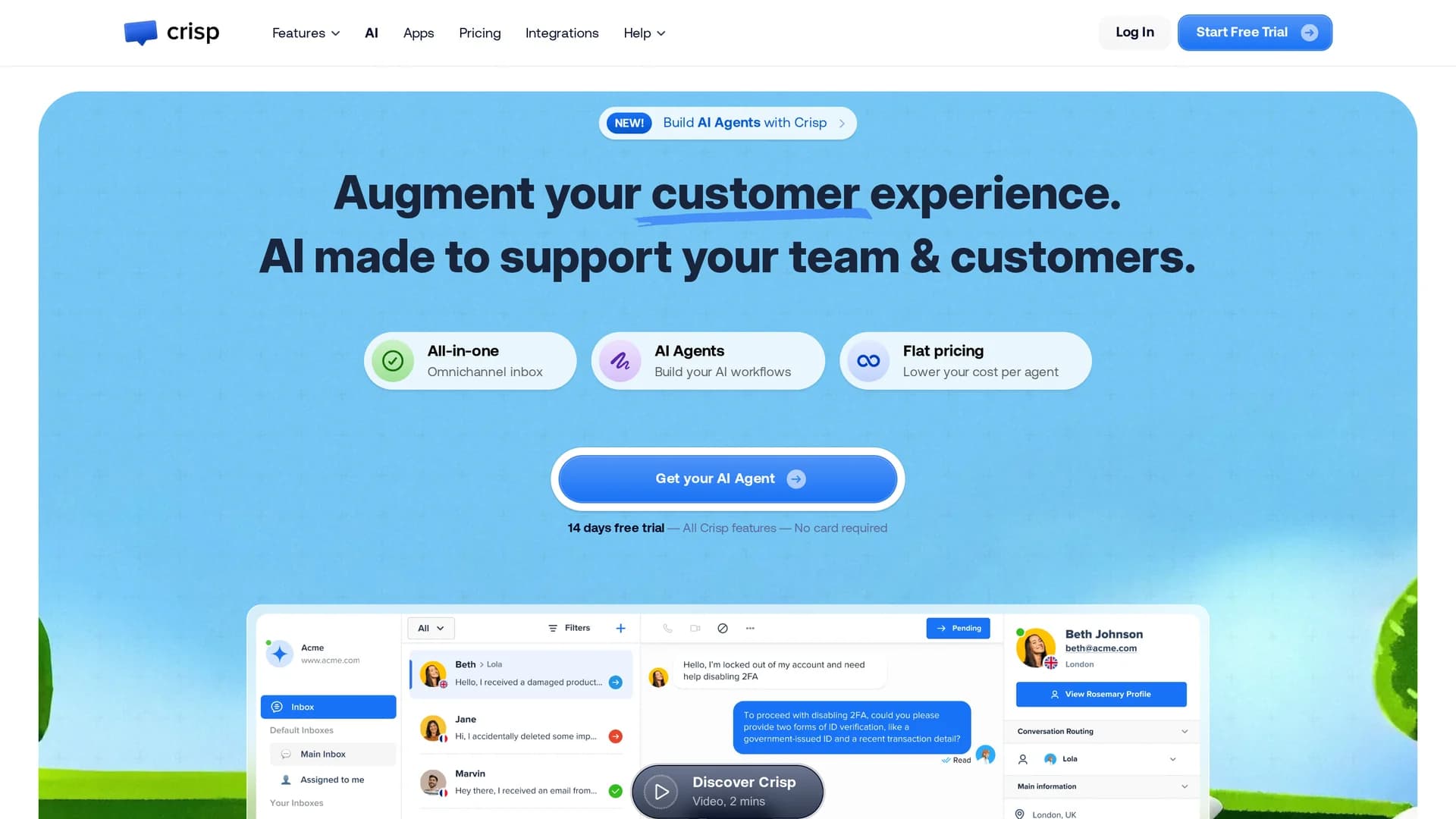crisp homepage