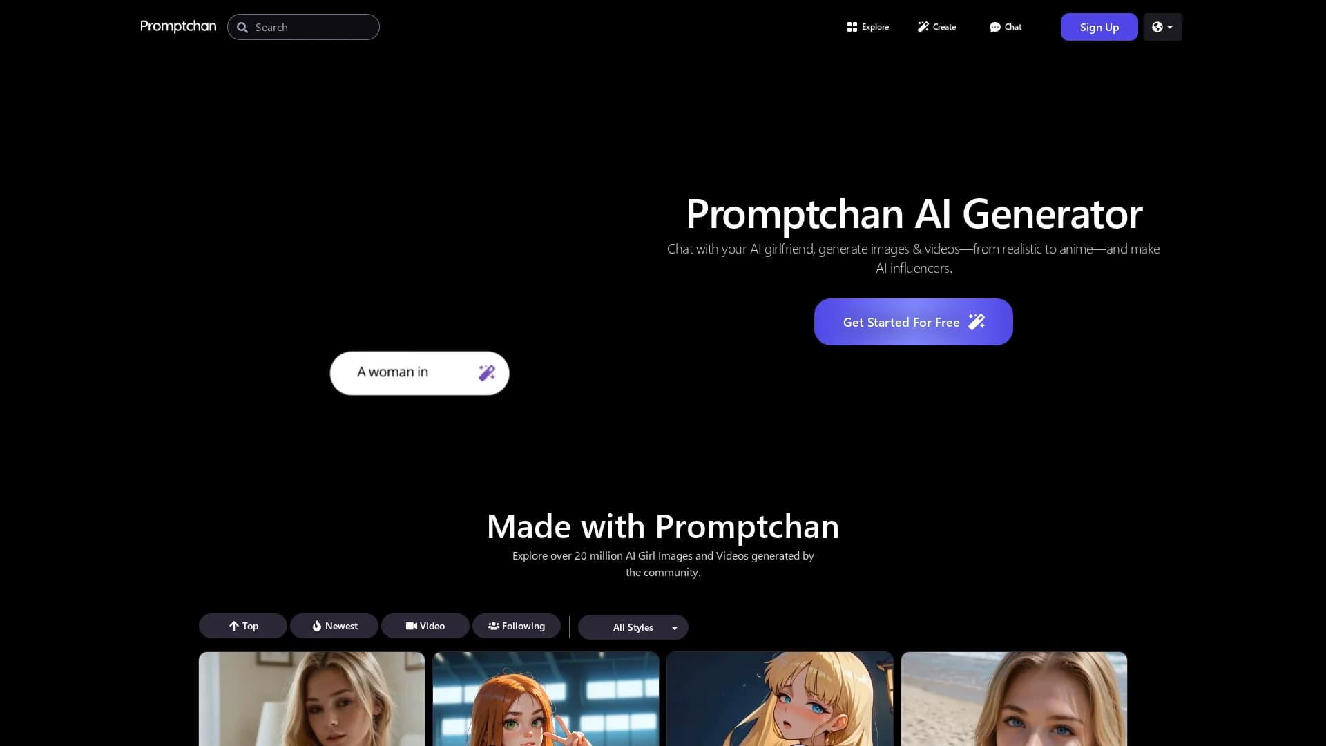 cutechat-ai homepage