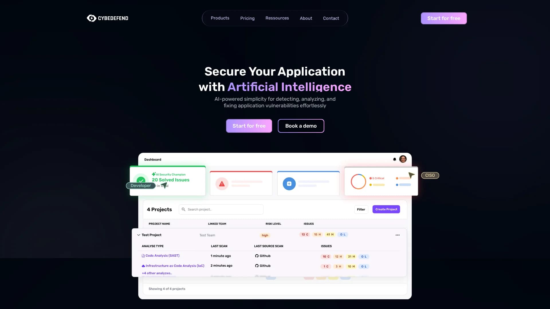cybedefend homepage