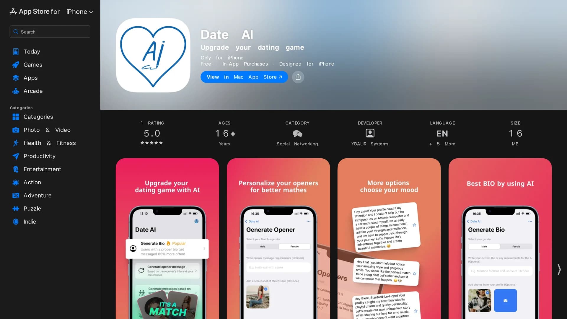 date-ai homepage