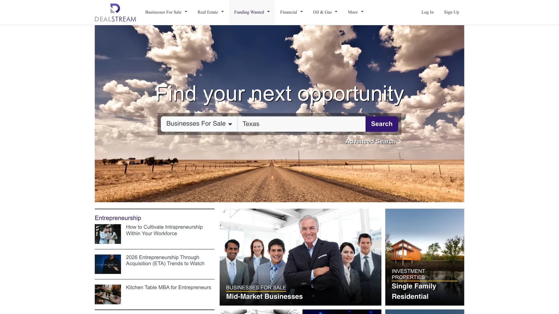 dealstream homepage