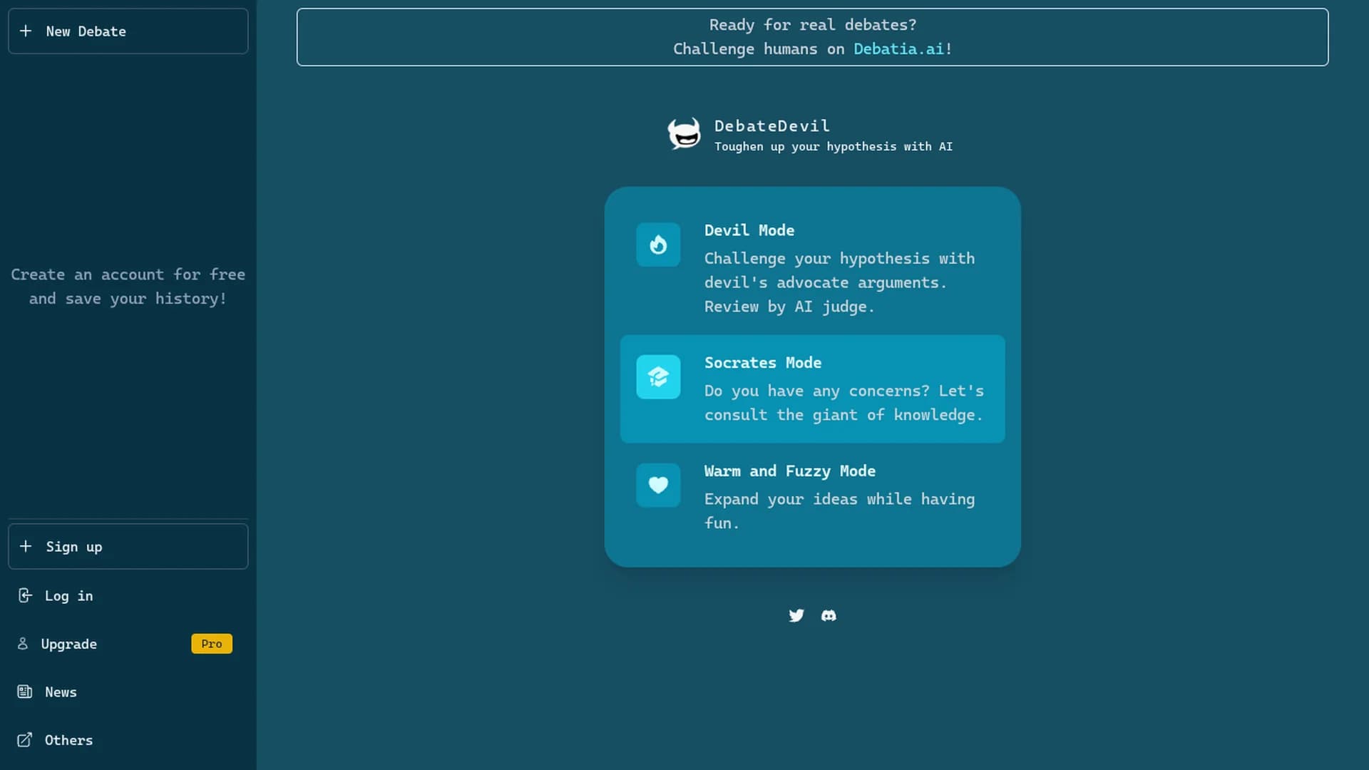 debatedevil homepage