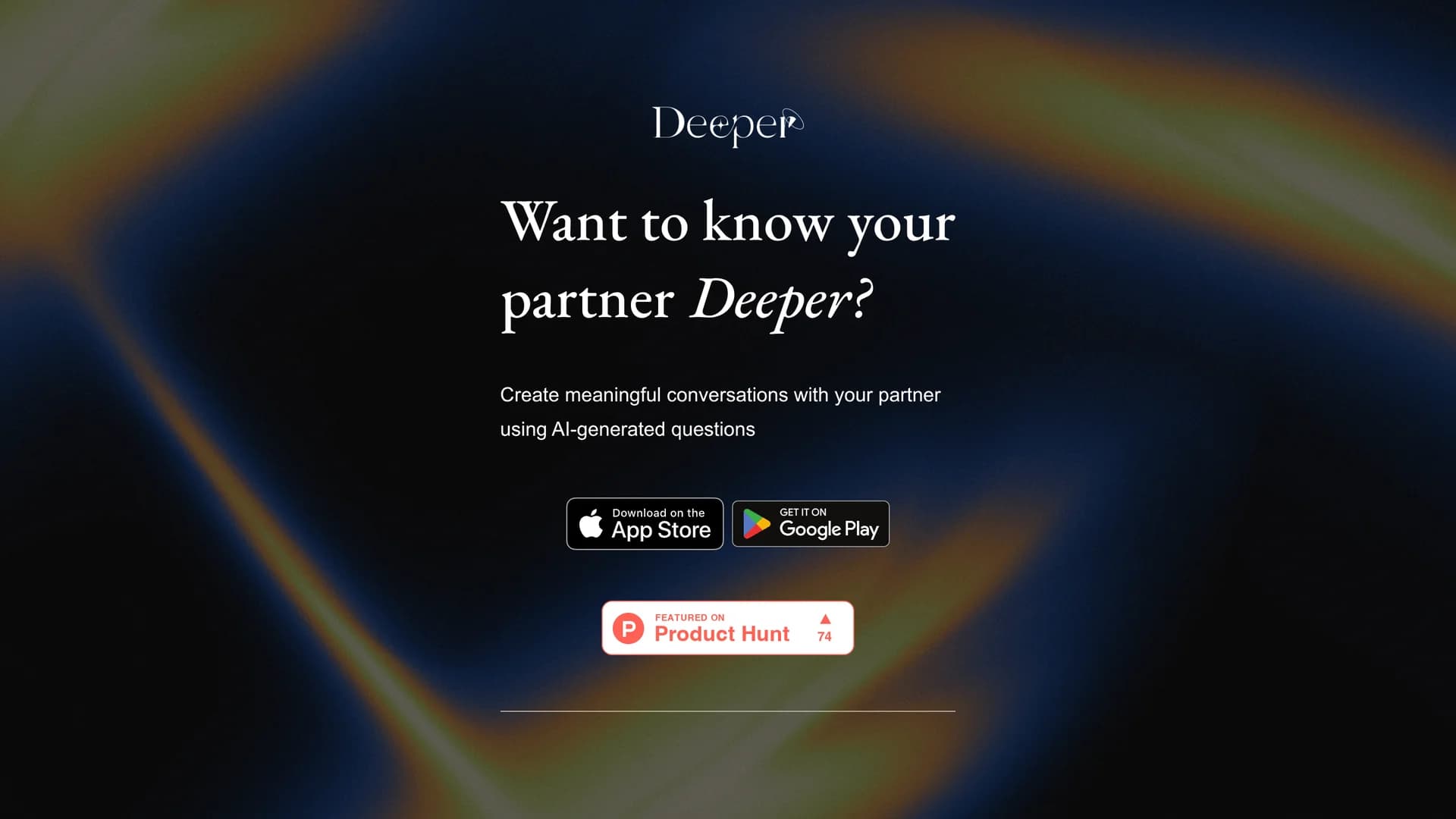 deeper-app homepage