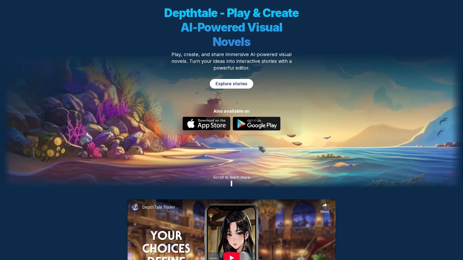 depth-tale homepage